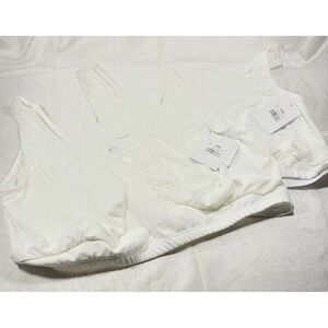 2 Elita Women's Plus Full Figure Microfiber Soft Cup Bras - White - Sz 42